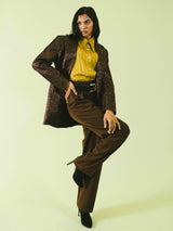 Chloe Goldenrod Logo Jacquard Blouse Top arcadeshops.com