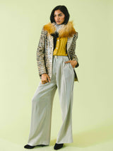 Escada Metallic Pinstripe Wide Leg Trousers Bottom arcadeshops.com