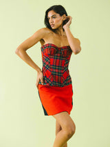 Dolce and Gabbana Plaid Bustier Top arcadeshops.com