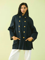 Hermes Navy Waxed Cotton Jacket Jacket arcadeshops.com