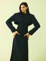 Yohji Yamamoto Navy Cropped Blazer Jacket arcadeshops.com