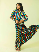 1960s Rainbow Check Knit Maxi Skirt Bottom arcadeshops.com
