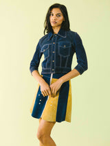 Cropped Navy Suede Jacket Jacket arcadeshops.com