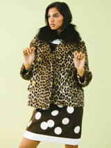1960s Cropped Faux Leopard Jacket Outerwear arcadeshops.com