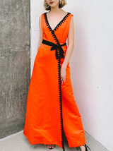 1960's Mollie Parnis Red Tank Gown Dress arcadeshops.com