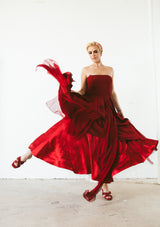 Morgane Le Fay Handkerchief Strapless Silk Dress Dress arcadeshops.com