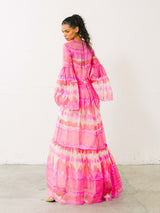 Malcolm Starr Watercolor Chiffon Maxi Dress Dress arcadeshops.com