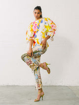 2020 Dries Van Noten X Christian Lacroix Floral Puff Sleeve Top Top arcadeshops.com