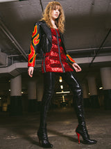 1990s North Beach Leather Flame Motorcycle Jacket Jacket arcadeshops.com