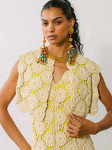 1970s Pauline Trigere Crochet Ensemble Dress arcadeshops.com
