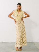 1970s Pauline Trigere Crochet Ensemble Dress arcadeshops.com