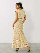 1970s Pauline Trigere Crochet Ensemble Dress arcadeshops.com