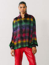 1980s Gucci Silk Rainbow Blouse Top arcadeshops.com