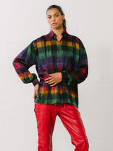 1980s Gucci Silk Rainbow Blouse Top arcadeshops.com