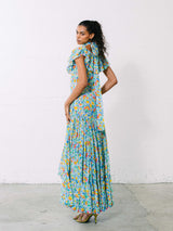 1976 Yves Saint Laurent Ruffle Floral Fishtail Dress Dress arcadeshops.com