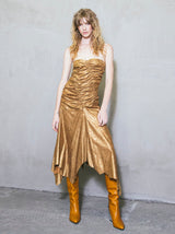 Donna Karan Metallic Suede Strapless Dress Dress arcadeshops.com