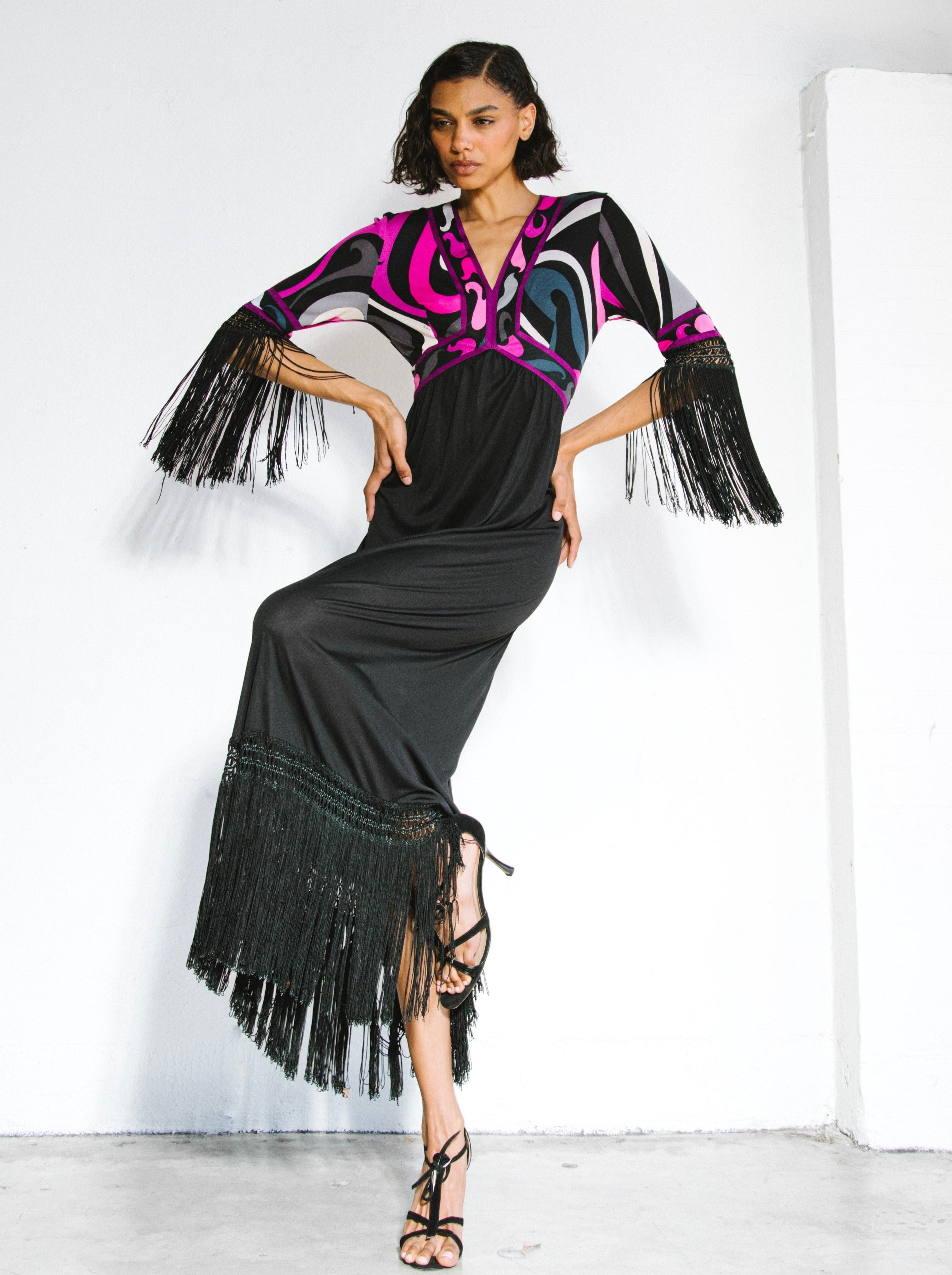 EMILIO PUCCI カットソー フレンチスリーブ 総柄 36 黒 ブラック ACA_3584.jpg?v=1715345464