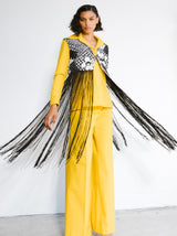 1970s Printed Fringed Vest Jacket arcadeshops.com