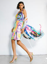 Dries Van Noten Watercolor Fringed Wrap Dress Dress arcadeshops.com