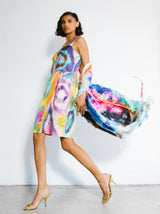 2008 Dolce And Gabbana Neon Tie Dye Satin Dress Dress arcadeshops.com