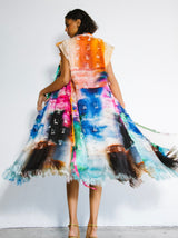 Dries Van Noten Watercolor Fringed Wrap Dress Dress arcadeshops.com