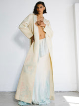 Mary McFadden Metallic Quilted Maxi Coat Jacket arcadeshops.com
