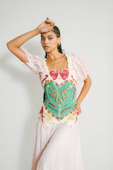 1980s Heart Embellished Gauze Dress Dress arcadeshops.com