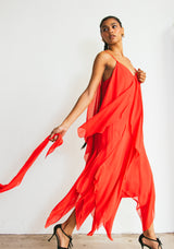 1969 Bill Blass Red Chiffon Dress Dress arcadeshops.com