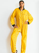 Mustard Zip Front Flight Suit Jumpsuit arcadeshops.com