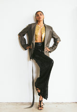 Sonia Rykiel Cut Leather Blazer Jacket arcadeshops.com