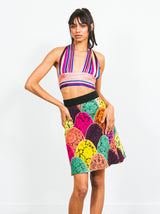 Dolce And Gabbana Patchwork Lace Mini Skirt Bottom arcadeshops.com