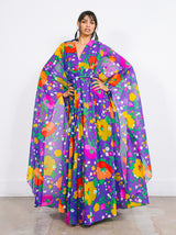 1970s Lilli Diamond Floral Chiffon Caftan Dress arcadeshops.com