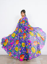 1970s Lilli Diamond Floral Chiffon Caftan Dress arcadeshops.com