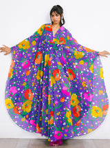 1970s Lilli Diamond Floral Chiffon Caftan Dress arcadeshops.com