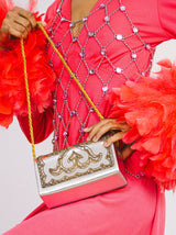 Scaasi Embroidered Metallic Trunk Bag Accessory arcadeshops.com