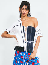 1994 Chanel Baseball Inspired Linen Jacket Jacket arcadeshops.com