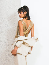 Gold Chainmail Crossback Top Top arcadeshops.com