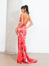 John Galliano Cherry Blossom Ruffled Slip Dress Dress arcadeshops.com