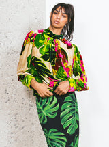Dries Van Noten Velvet Floral Printed Top Top arcadeshops.com