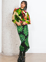 2020 Dolce And Gabbana Monstera Leaf Printed Skirt Bottom arcadeshops.com