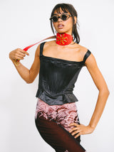 1990s Vivienne Westwood Black Satin Corset Top arcadeshops.com