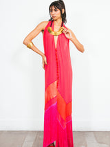 Gianfranco Ferre Magenta Fringe Dress Dress arcadeshops.com