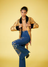 Metallic Brocade Velvet Smoking Jacket Jacket arcadeshops.com