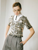 Gucci Silver Sequin Cropped Jacket Jacket arcadeshops.com