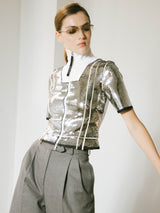 Gucci Silver Sequin Cropped Jacket Jacket arcadeshops.com