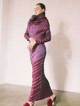 Issey Miyake Purple Iridescent Pleated Dress
