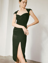 John Galliano Silk Brocade Fitted Sheath Dress