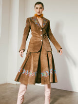 Nudies Rodeo Tailors Embroidered Suede Skirt Suit
