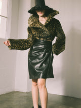 Alaia Leather Wrap Skirt
