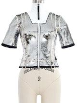 Gucci Silver Sequin Cropped Jacket Jacket arcadeshops.com